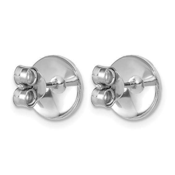 Leslie's Sterling Silver RH-plated Polished and Diamond-cut Post Earrings