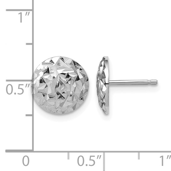 Leslie's Sterling Silver RH-plated Polished and Diamond-cut Post Earrings