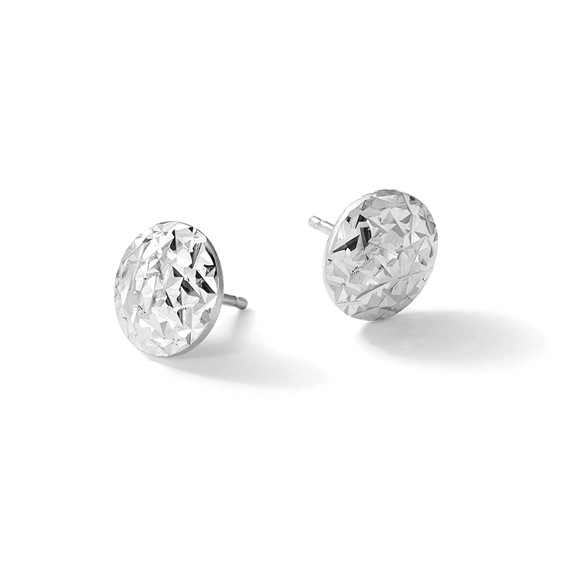 Leslie's Sterling Silver RH-plated Polished and Diamond-cut Post Earrings