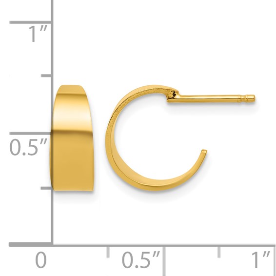 Leslie's Sterling Silver Polished J-Hoop Earrings