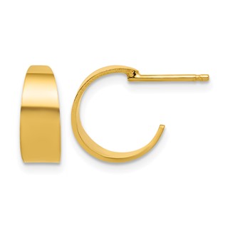 Leslie's Sterling Silver Polished J-Hoop Earrings