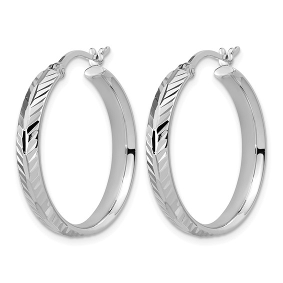 Leslie's Sterling Silver Polished and Diamond-cut Hoop Earrings