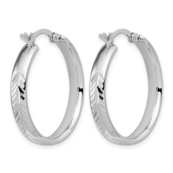 Leslie's Sterling Silver Polished and Diamond-cut Hoop Earrings