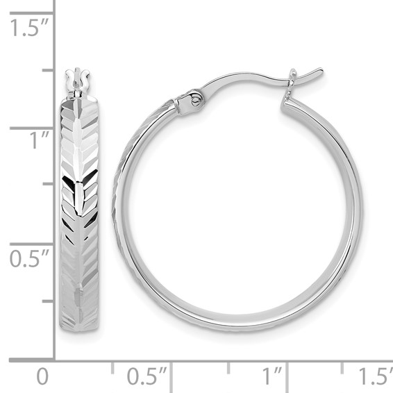 Leslie's Sterling Silver Polished and Diamond-cut Hoop Earrings