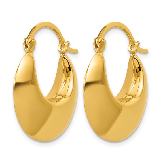 Leslie's Sterling Silver Gold-tone Polished Hoop Earrings