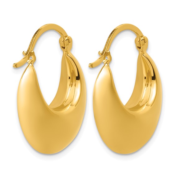 Leslie's Sterling Silver Gold-tone Polished Hoop Earrings