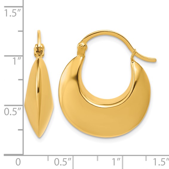 Leslie's Sterling Silver Gold-tone Polished Hoop Earrings