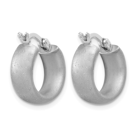 Leslie's Sterling Silver Brushed Hoop Earrings