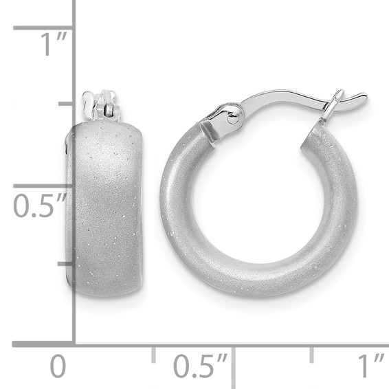 Leslie's Sterling Silver Brushed Hoop Earrings