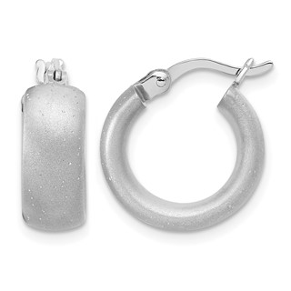 Leslie's Sterling Silver Brushed Hoop Earrings