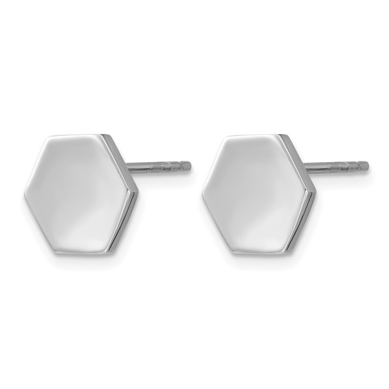 Leslie's Sterling Silver RH-plated Polished Geometric Post Earrings