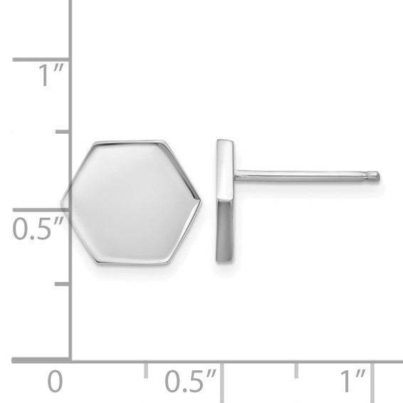 Leslie's Sterling Silver RH-plated Polished Geometric Post Earrings