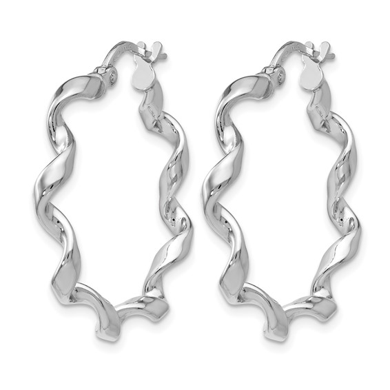 Leslie's Sterling Silver Polished Spiral Hoop Earrings