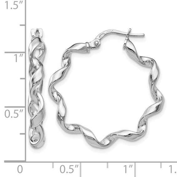 Leslie's Sterling Silver Polished Spiral Hoop Earrings