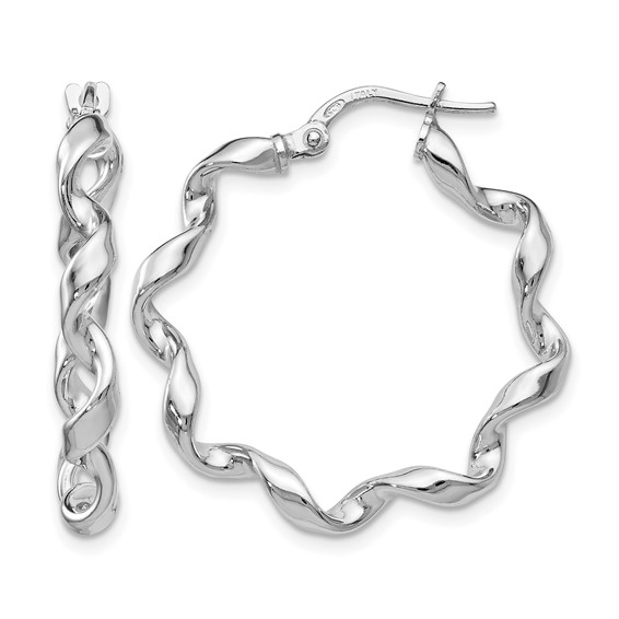 Leslie's Sterling Silver Polished Spiral Hoop Earrings
