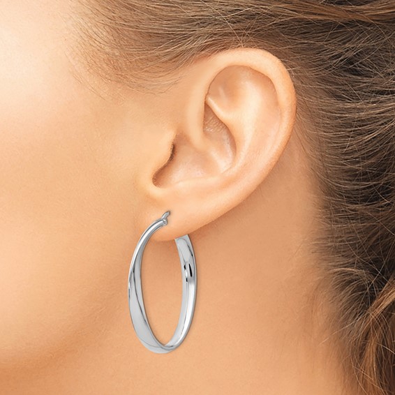 Leslie's Sterling Silver Oval Hoop Earrings