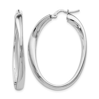 Leslie's Sterling Silver Oval Hoop Earrings
