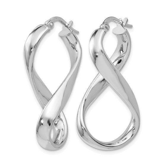 Leslie's Sterling Silver RH-plated Polished Twisted Hoop Earrings