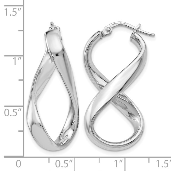 Leslie's Sterling Silver RH-plated Polished Twisted Hoop Earrings