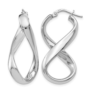 Leslie's Sterling Silver RH-plated Polished Twisted Hoop Earrings