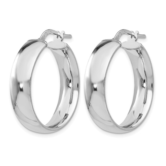 Leslie's Sterling Silver Polished 6.00 Round Hoop Earrings