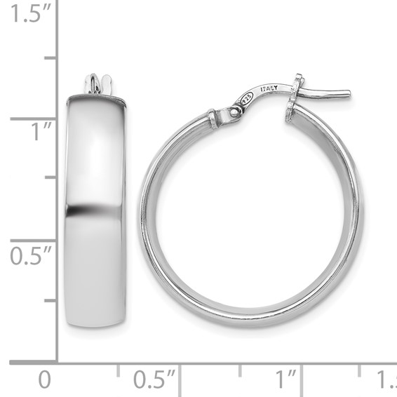 Leslie's Sterling Silver Polished 6.00 Round Hoop Earrings