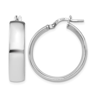 Leslie's Sterling Silver Polished 6.00 Round Hoop Earrings