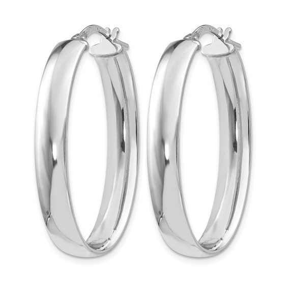 Leslie's Sterling Silver Polished 6.00mm Oval Hoop Earrings