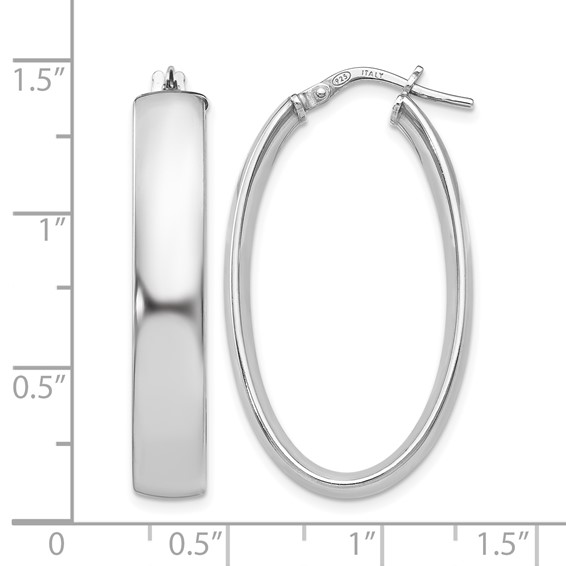 Leslie's Sterling Silver Polished 6.00mm Oval Hoop Earrings