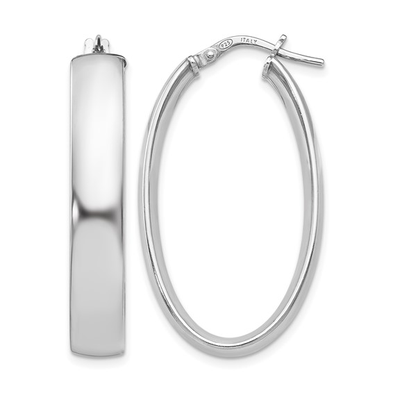Leslie's Sterling Silver Polished 6.00mm Oval Hoop Earrings
