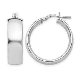 Leslie's Sterling Silver Polished7.5mm Round Hoop Earrings