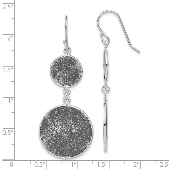 Leslie's Sterling Silver Ruthenium-plated Shepherd Hook Earrings
