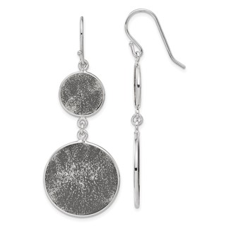 Leslie's Sterling Silver Ruthenium-plated Shepherd Hook Earrings
