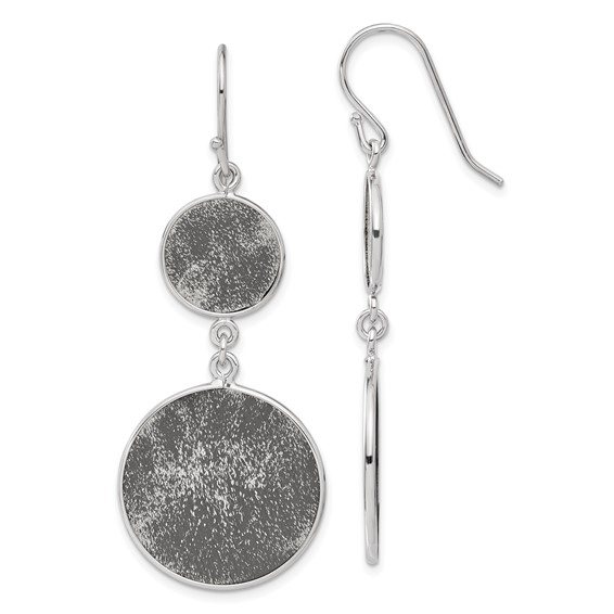 Leslie's Sterling Silver Ruthenium-plated Shepherd Hook Earrings