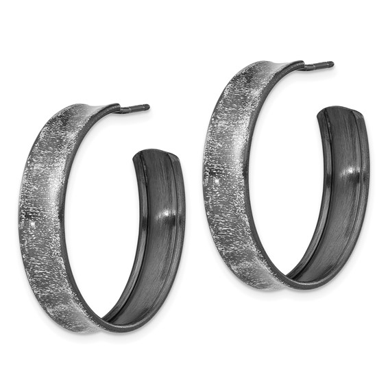 Leslie's Sterling Silver Ruthenium-plated Post Hoop Earrings