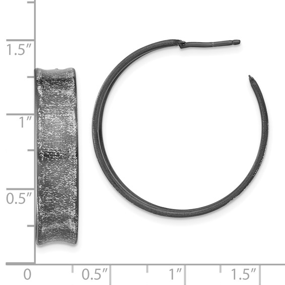 Leslie's Sterling Silver Ruthenium-plated Post Hoop Earrings