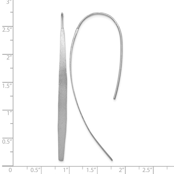 Leslie's Sterling Silver Rhodium-plated Polished & Brushed Earrings