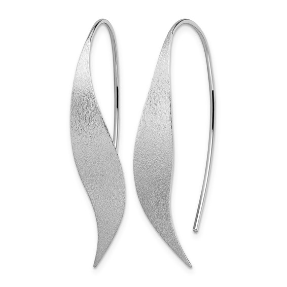 Leslie's Sterling Silver Rhodium-plated Polished & Brushed Earrings