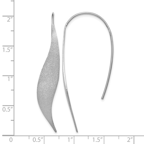 Leslie's Sterling Silver Rhodium-plated Polished & Brushed Earrings