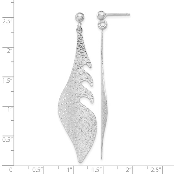 Leslie's Sterling Silver Polished and Textured Post Dangle Earrings