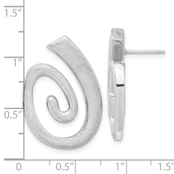 Leslie's Sterling Silver Polished & Textured Swirl Post Dangle Earrings