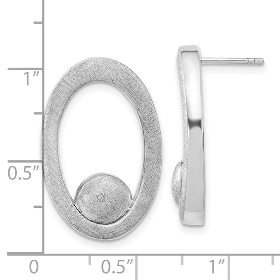 Leslie's Sterling Silver Polished & Scratch Finish Post Dangle Earrings