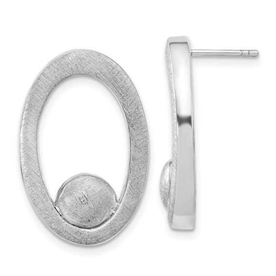 Leslie's Sterling Silver Polished & Scratch Finish Post Dangle Earrings