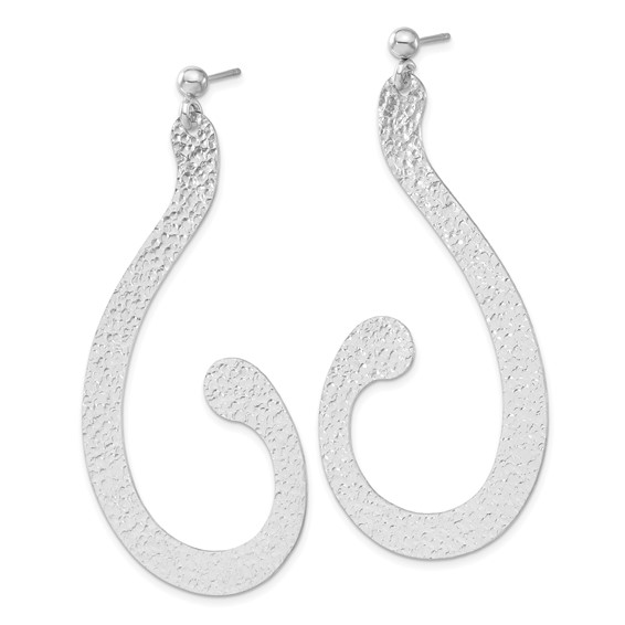 Leslie's Sterling Silver Polished and Textured Post Dangle Earrings