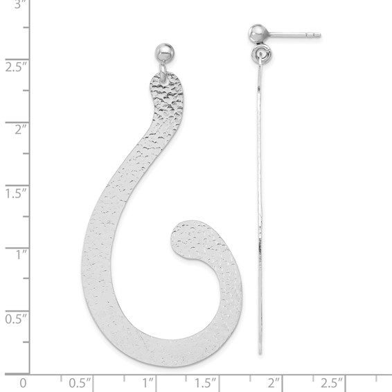 Leslie's Sterling Silver Polished and Textured Post Dangle Earrings