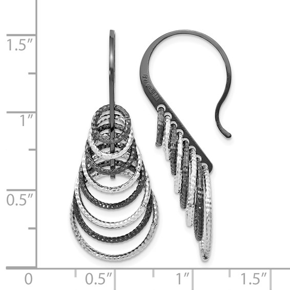 Leslie's Sterling Silver Ruthenium-plated Laser Textured Earrings