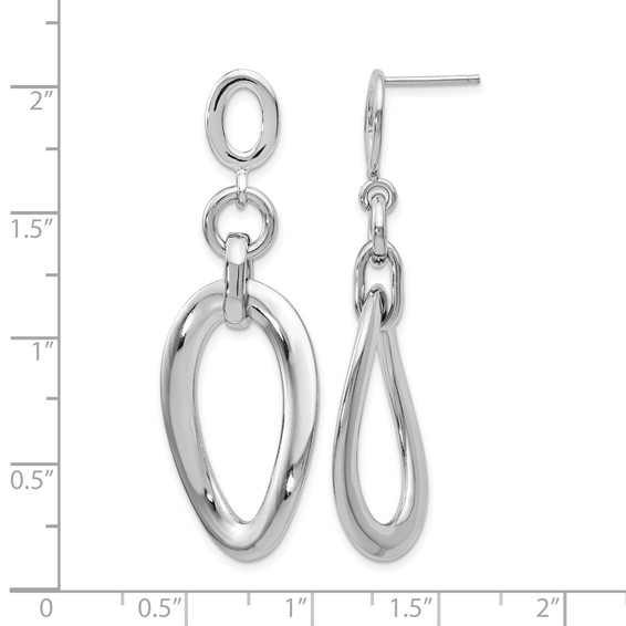 Leslie's Sterling Silver RH-plated Polished Post Dangle Earrings
