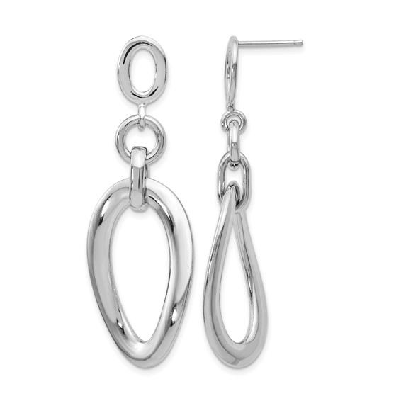 Leslie's Sterling Silver RH-plated Polished Post Dangle Earrings