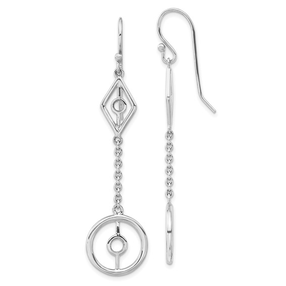 Leslie's Sterling Silver Polished Geometric Dangle Earrings