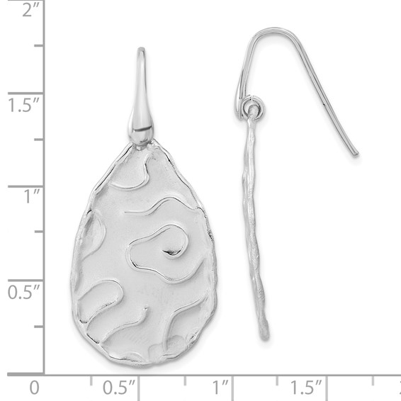 Leslie's Sterling Silver Rhodium-plated Satin Finish Dangle Earrings